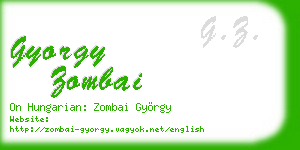 gyorgy zombai business card
