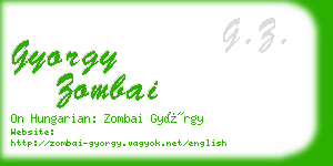 gyorgy zombai business card